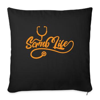Scrub Life, infirmière médecin hôpital - Housse de coussin décorative 45 x 45 cm - noir - Devant