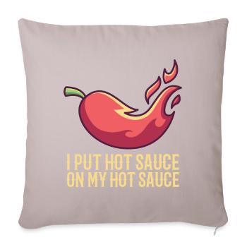 Sauce chaude, piment de la nourriture pimentée - Housse de coussin décorative 45 x 45 cm - taupe clair - Devant