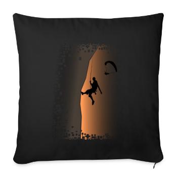 Cadeaux escalade bouldern - rock climbing Klettern - Housse de coussin décorative 45 x 45 cm - noir - Devant