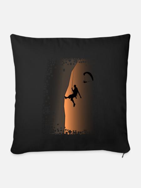Geschenke Klettern Bouldern - Rock Climbing Klettern - Sofakissenbezug 45 x 45 cm - Schwarz