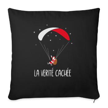 Weihnachtsgleitschirmfliegen-Geschenke - Gleitschirm - Sofakissenbezug 45 x 45 cm - Schwarz - Vorne