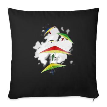 Cadeaux deltapalne et pilote t-shirts - Housse de coussin décorative 45 x 45 cm - noir - Devant