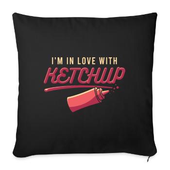 Amoureux du ketchup - Housse de coussin décorative 45 x 45 cm - noir - Devant
