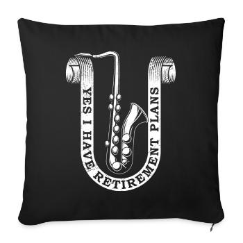 Saxophone retirement, retiree jazz music gift - Sofa pillowcase 17,3'' x 17,3'' (45 x 45 cm) - black - Front