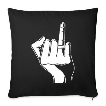 Hand with wedding ring, wedding ring finger engaged - Sofa pillowcase 17,3'' x 17,3'' (45 x 45 cm) - black - Front