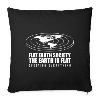 Flat Earth Society - Sofa pillowcase 17,3'' x 17,3'' (45 x 45 cm) - black - Front
