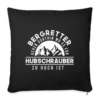 Mountain Rescuer Gift, Mountain Rescue - Sofa pillowcase 17,3'' x 17,3'' (45 x 45 cm) - black - Front