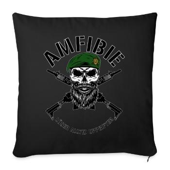 AMFIBIE - Crossed Ak 5C - Sofakissenbezug 45 x 45 cm - Schwarz - Vorne