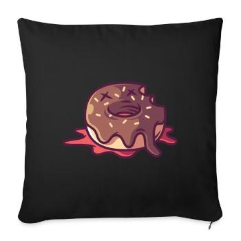 Beignet mort, cadeau délicieux bonbons pâtisseries - Housse de coussin décorative 45 x 45 cm - noir - Devant