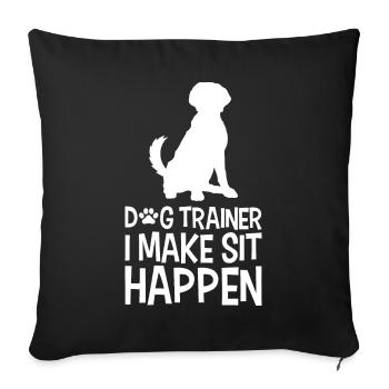 Dresseur de chiens - Je fais asseoir - Housse de coussin décorative 45 x 45 cm - noir - Devant