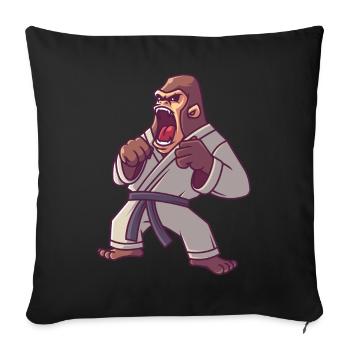 Judo Gorilla, jiu jitsu karate martial arts - Sofa pillowcase 17,3'' x 17,3'' (45 x 45 cm) - black - Front