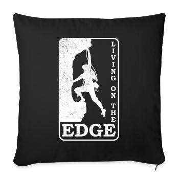 Living On The Edge, cadeau d'escalade en bloc - Housse de coussin décorative 45 x 45 cm - noir - Devant