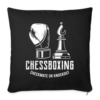 Chessboxing, cadeau de boxe d'échecs - Housse de coussin décorative 45 x 45 cm - noir - Devant