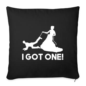 J'en ai un, cadeau de mariage mariée marié - Housse de coussin décorative 45 x 45 cm - noir - Devant