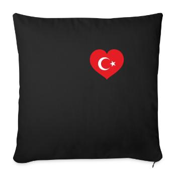 Heart Crescent Star Turkey Flag Flag Istanbul - Sofa pillowcase 17,3'' x 17,3'' (45 x 45 cm) - black - Front