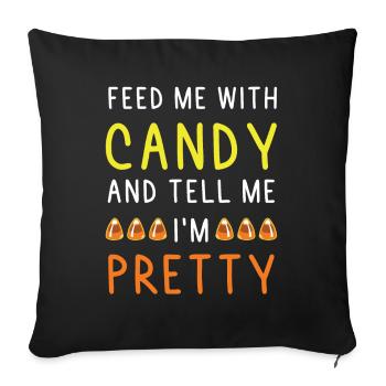 Candy candy saying - Sofa pillowcase 17,3'' x 17,3'' (45 x 45 cm) - black - Front