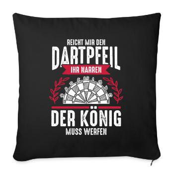 dart dart king - Housse de coussin décorative 45 x 45 cm - noir - Devant