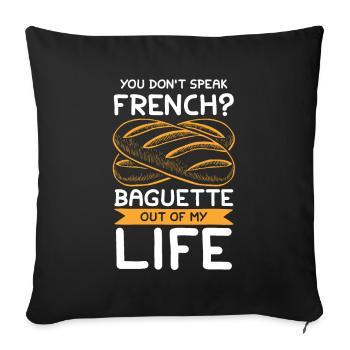 French baguette - Sofa pillowcase 17,3'' x 17,3'' (45 x 45 cm) - black - Front