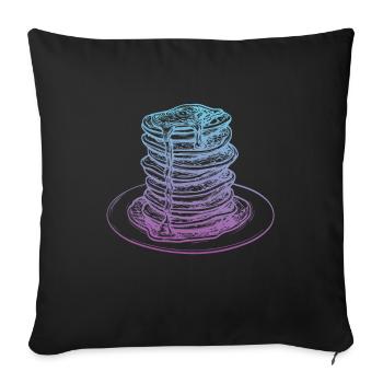 Icône de crêpes crêpes - Housse de coussin décorative 45 x 45 cm - noir - Devant