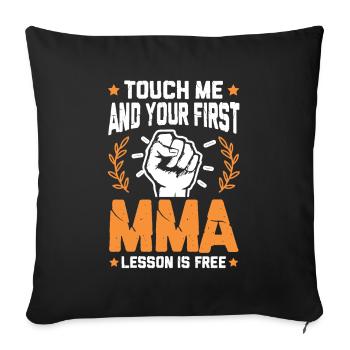 Poing d'arts martiaux mixtes - Housse de coussin décorative 45 x 45 cm - noir - Devant