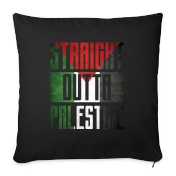 Drapeau palestinien de Palestina - Housse de coussin décorative 45 x 45 cm - noir - Devant