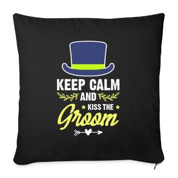 Gardez le marié calme - Housse de coussin décorative 45 x 45 cm - noir - Devant