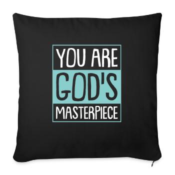 Bible verset de la Bible Dieu disant - Housse de coussin décorative 45 x 45 cm - noir - Devant