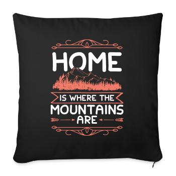 Mountain mountain - Sofa pillowcase 17,3'' x 17,3'' (45 x 45 cm) - black - Front
