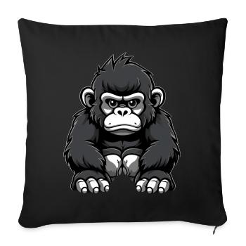 Niedlicher Affe für Kinder für Kinder - Sofakissenbezug 45 x 45 cm - Schwarz - Vorne