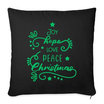 Sapin de Noël vert - Housse de coussin décorative 45 x 45 cm - noir - Devant