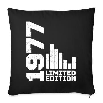 Vintage, 1977, Cadeau d’anniversaire, 1977, Année : 1977 - Housse de coussin décorative 45 x 45 cm - noir - Devant