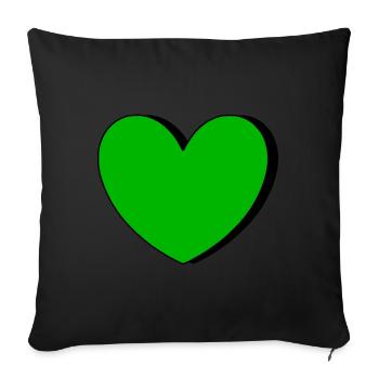 green heart green hearts couples st patrick's day - Sofa pillowcase 17,3'' x 17,3'' (45 x 45 cm) - black - Front