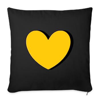 yellow heart yellow - Sofa pillowcase 17,3'' x 17,3'' (45 x 45 cm) - black - Front