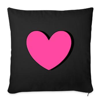 Saint-Valentin Cœur Rose, St. Valentin cadeau - Housse de coussin décorative 45 x 45 cm - noir - Devant