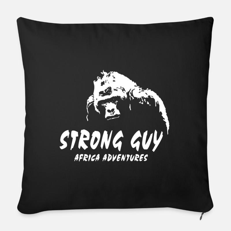 Gorilla - Affe - Sofakissenbezug 45 x 45 cm - Schwarz