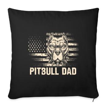 Papa Pitbull - Housse de coussin décorative 45 x 45 cm - noir - Devant