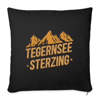 Crossing the Alps Tegernsee Sterzing - Sofa pillowcase 17,3'' x 17,3'' (45 x 45 cm) - black - Front