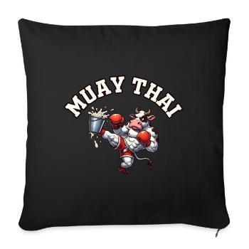 Vache Muay Thai - Housse de coussin décorative 45 x 45 cm - noir - Devant
