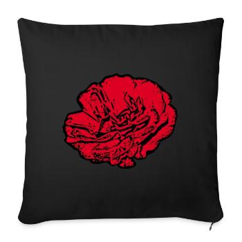 Fleur Rouge Fleur Rouge Cadeau Fête des Mères - Housse de coussin décorative 45 x 45 cm - noir - Devant