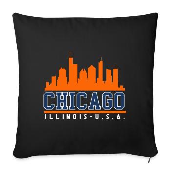 Chicago Illinois Skyline - Sofa pillowcase 17,3'' x 17,3'' (45 x 45 cm) - black - Front