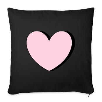Cadeau Heart Pink pour la Saint-Valentin - Housse de coussin décorative 45 x 45 cm - noir - Devant