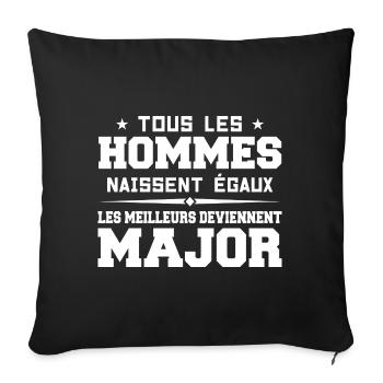 Rank Major Military Army Funny Gift - Sofa pillowcase 17,3'' x 17,3'' (45 x 45 cm) - black - Front