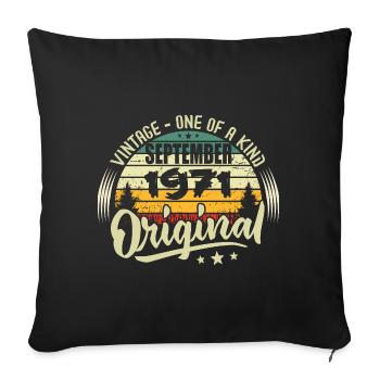 Septembre 1971 Anniversaire 1971 Septembre 1971 - Housse de coussin décorative 45 x 45 cm - noir - Devant