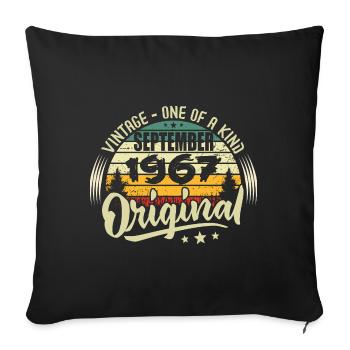 Septembre 1967 Anniversaire 1967 Septembre 1967 - Housse de coussin décorative 45 x 45 cm - noir - Devant