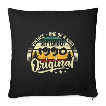 September 1990 Anniversary 1990 September 1990 - Sofa pillowcase 17,3'' x 17,3'' (45 x 45 cm) - black - Front
