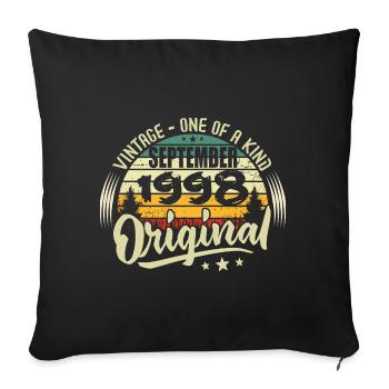 Septembre 1998 Anniversaire 1998 Septembre 1998 - Housse de coussin décorative 45 x 45 cm - noir - Devant