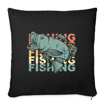 Pêche pêche - Housse de coussin décorative 45 x 45 cm - noir - Devant