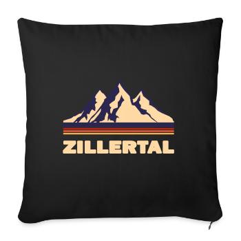 zillertal Berge Geschenk Tirol - Sofakissenbezug 45 x 45 cm - Schwarz - Vorne