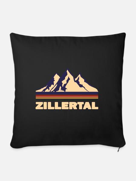 zillertal Berge Geschenk Tirol - Sofakissenbezug 45 x 45 cm - Schwarz