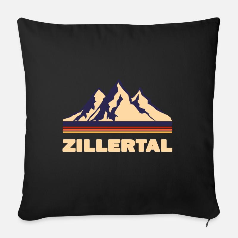 zillertal Berge Geschenk Tirol - Sofakissenbezug 45 x 45 cm - Schwarz